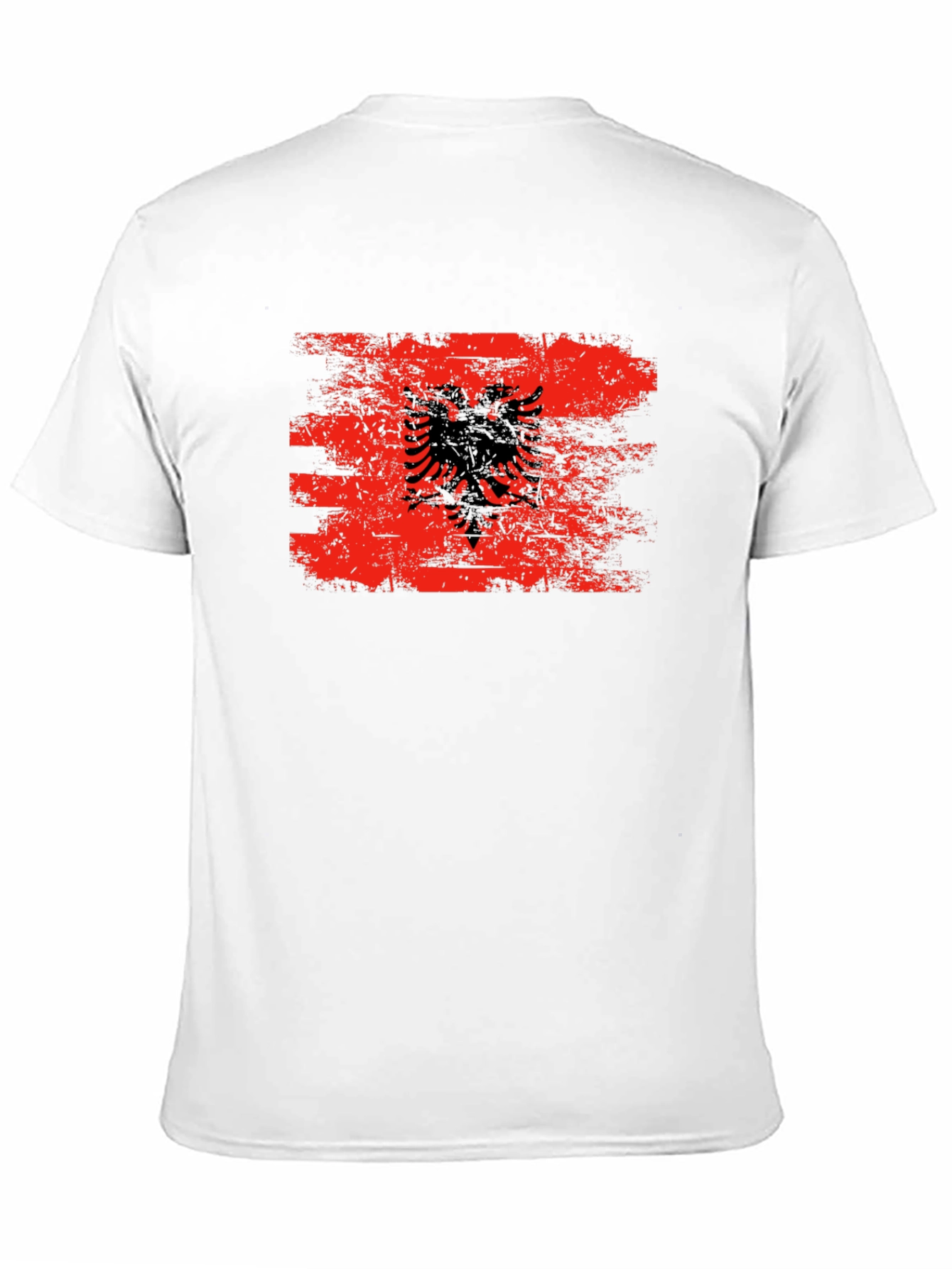 Albania Flag Graphic Tee - Distressed Style