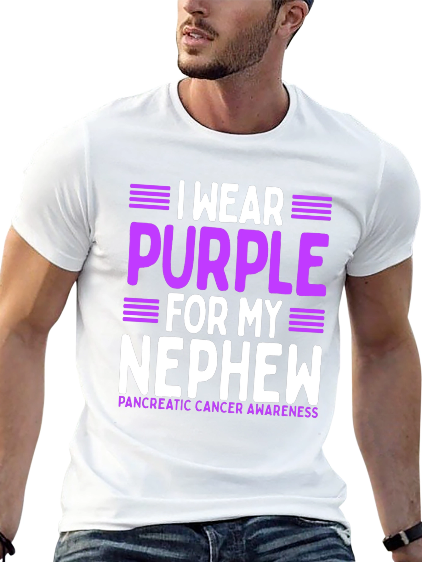 Purple Pancreatic Cancer Awareness Nephew T-Shirt