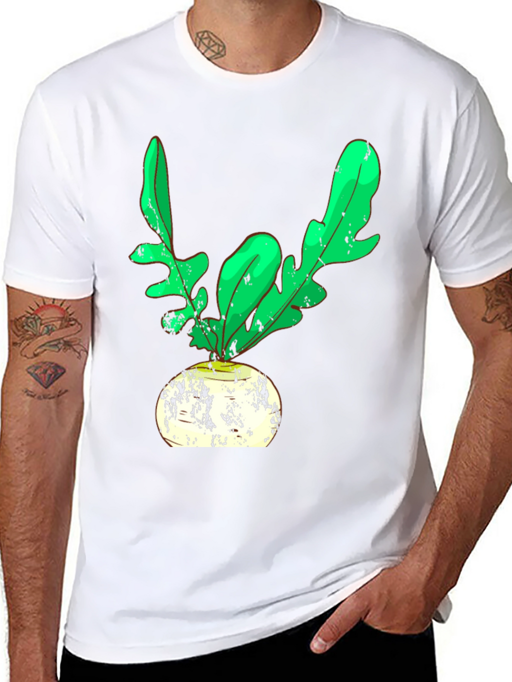 Radish Graphic Tee - Cool Vegetable Shirt