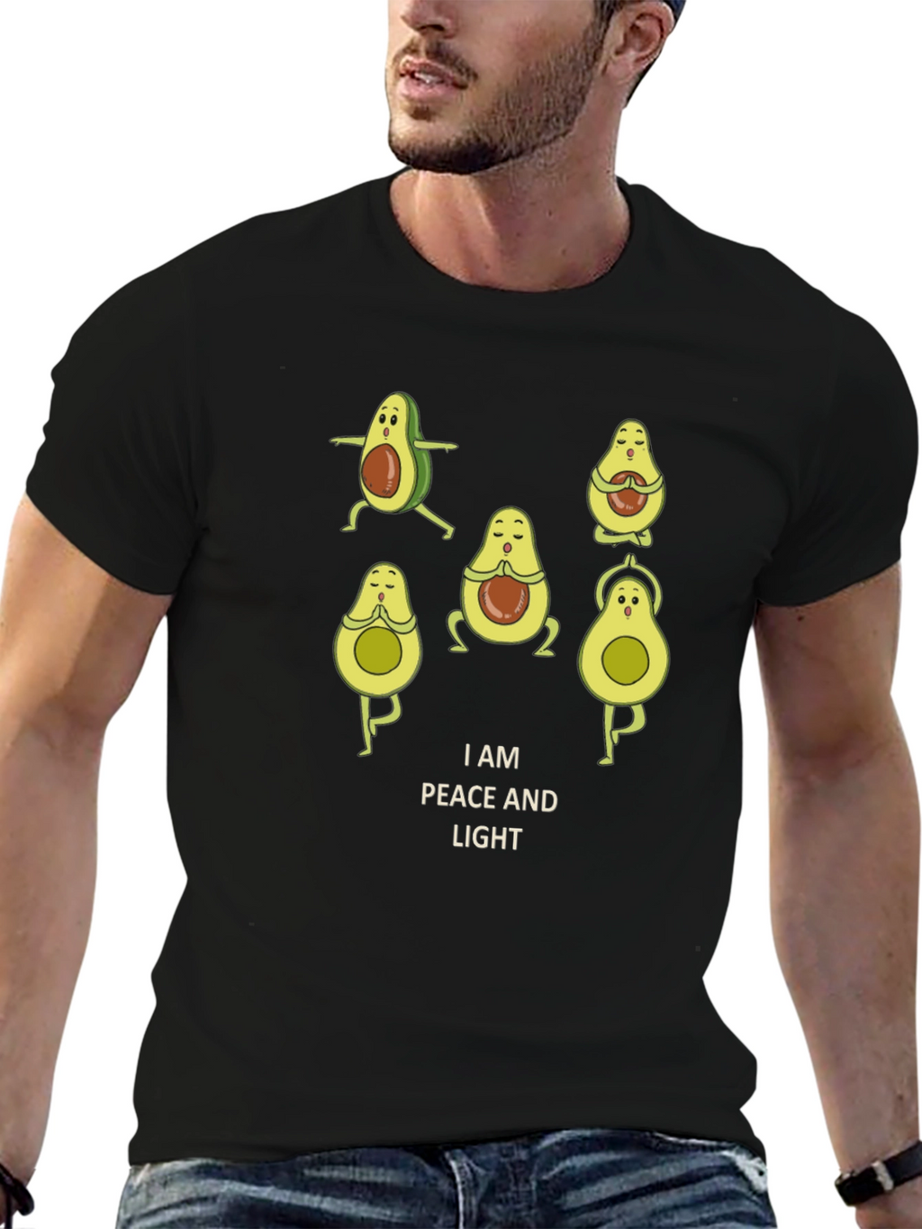 Peaceful Avocado Yoga T-Shirt - Relaxed Fit