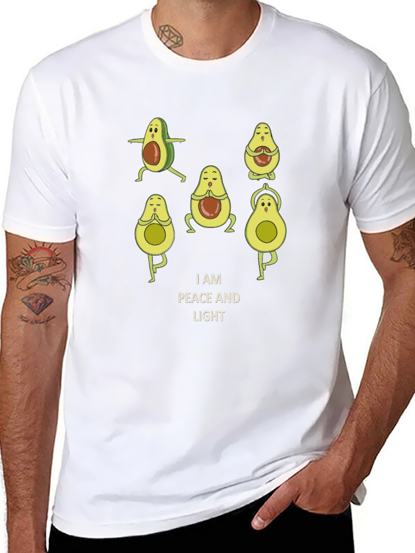 Peaceful Avocado Yoga T-Shirt - Relaxed Fit