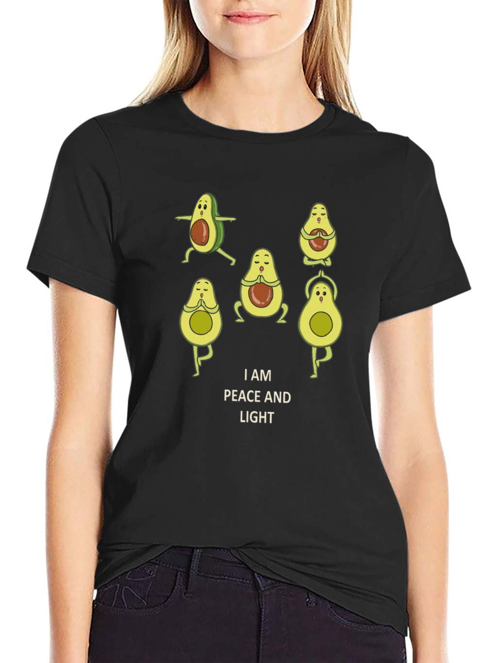 Peaceful Avocado Yoga T-Shirt - Relaxed Fit