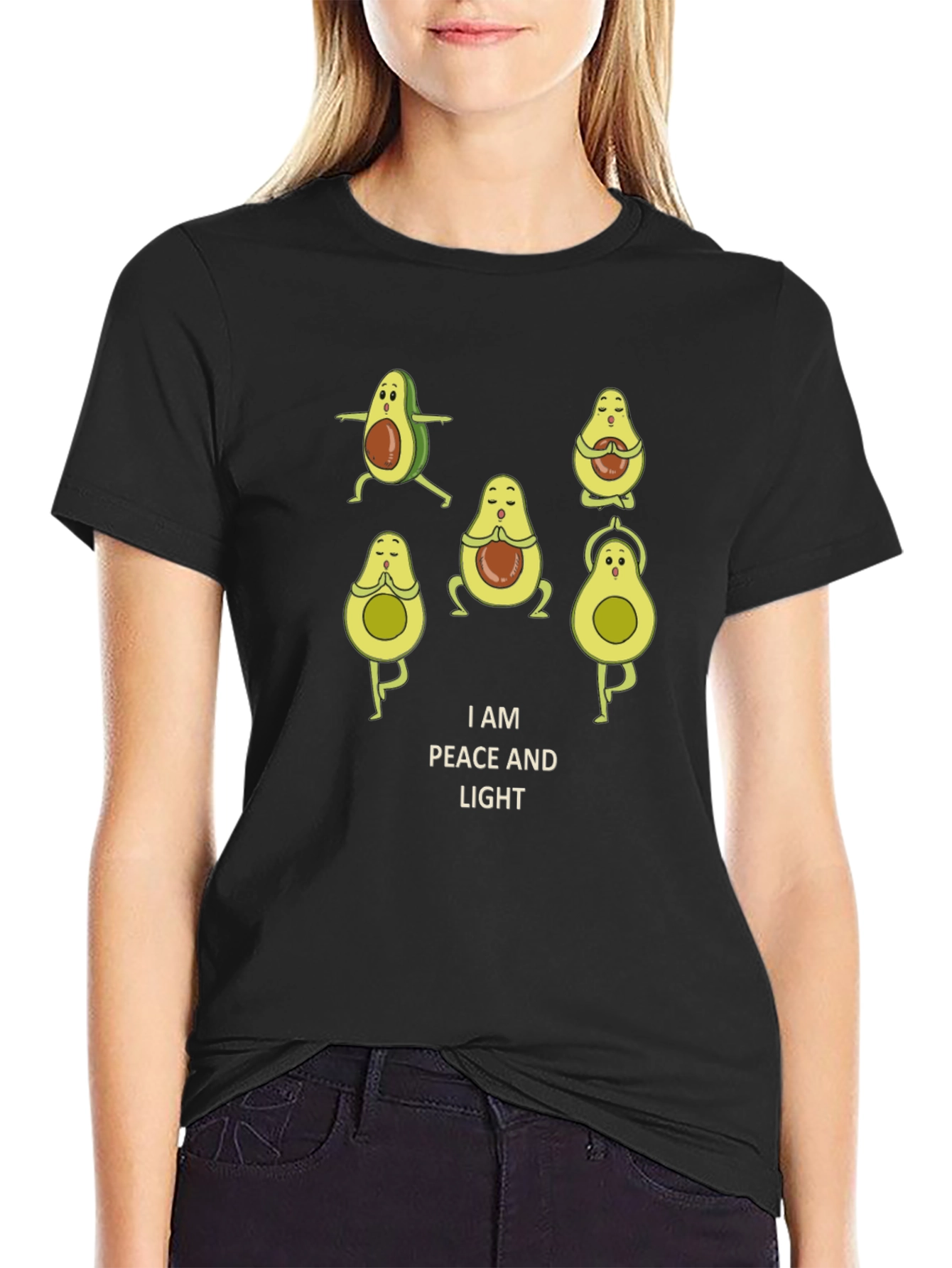 Peaceful Avocado Yoga T-Shirt - Relaxed Fit