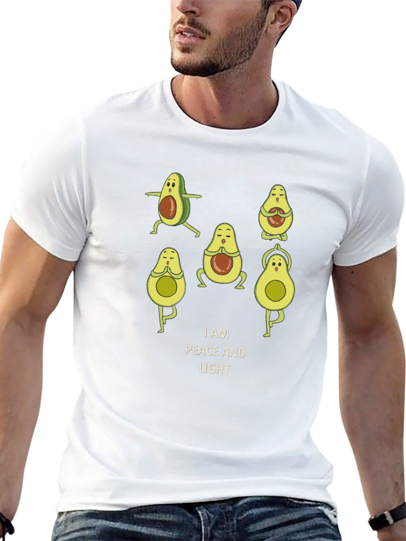 Peaceful Avocado Yoga T-Shirt - Relaxed Fit