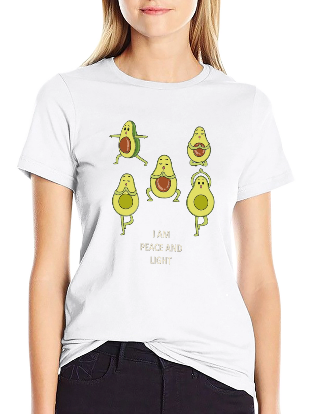 Peaceful Avocado Yoga T-Shirt - Relaxed Fit