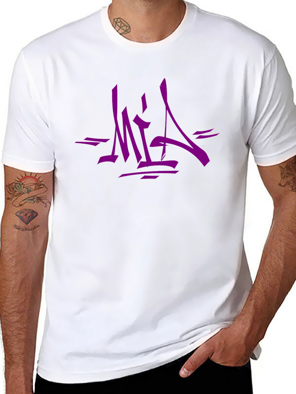 Urban Style Graphic Tee - Bold Purple MIA Design