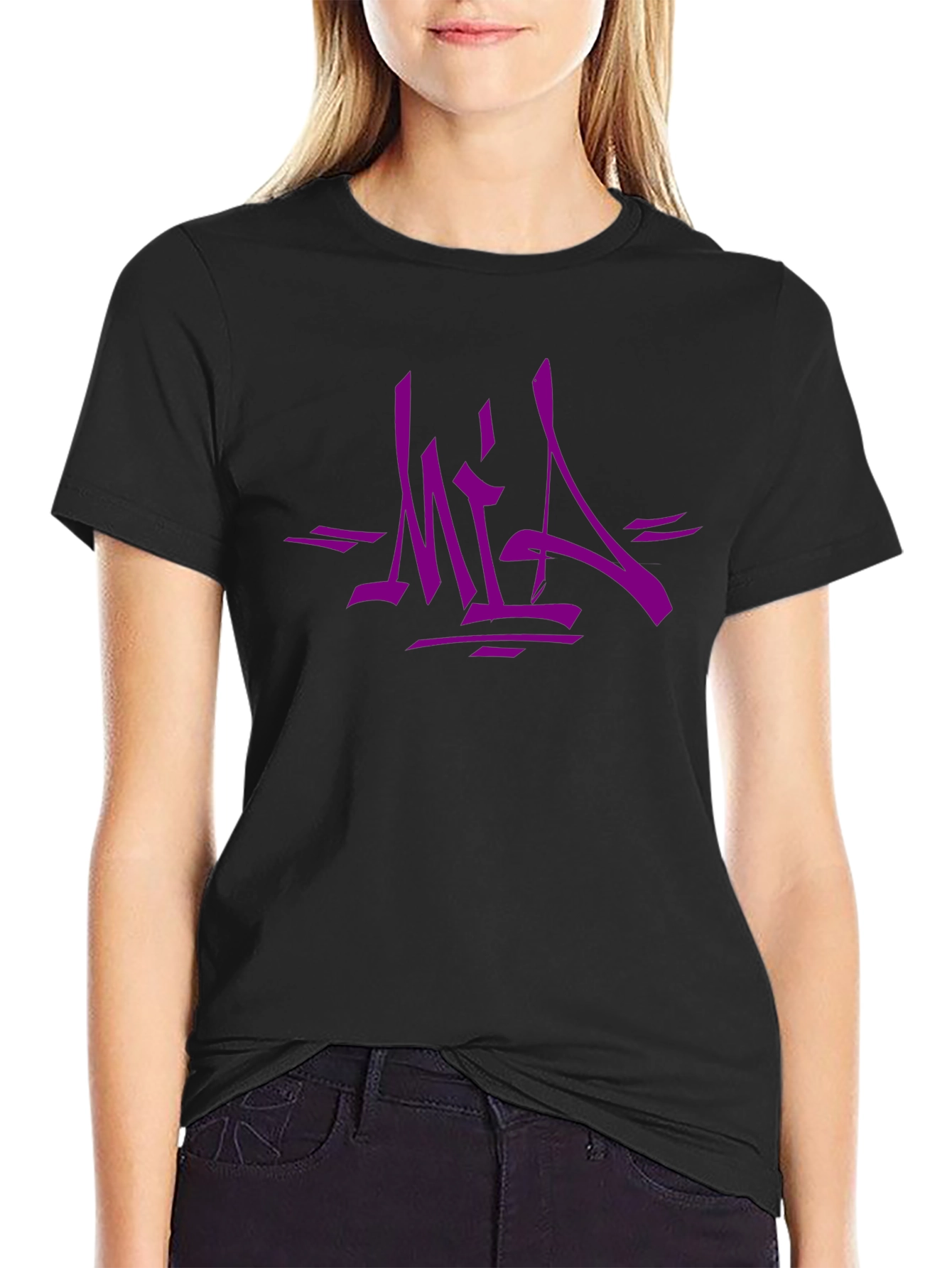 Urban Style Graphic Tee - Bold Purple MIA Design