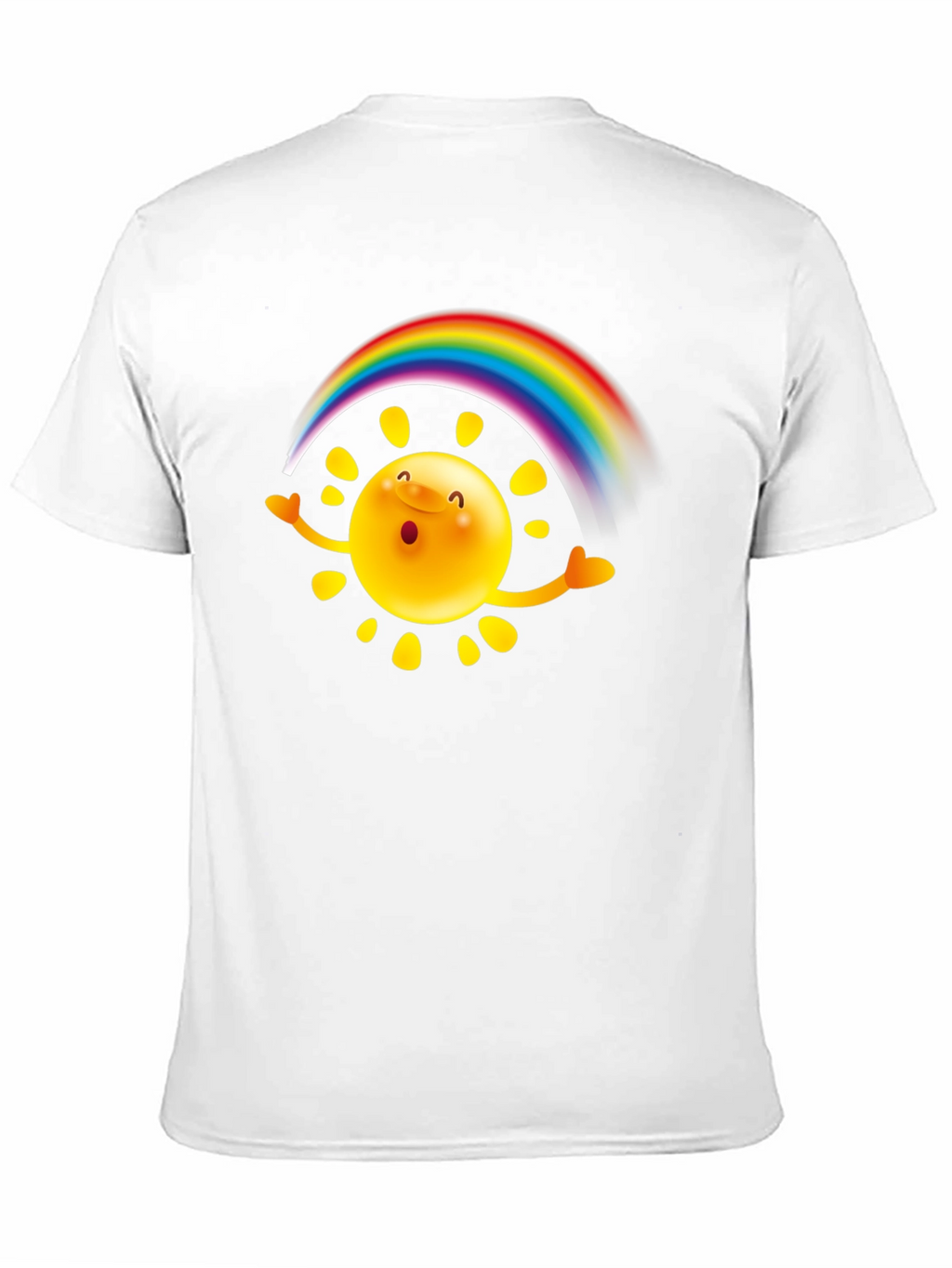 Rainbow Sun Graphic T-Shirt - Black Cotton Tee