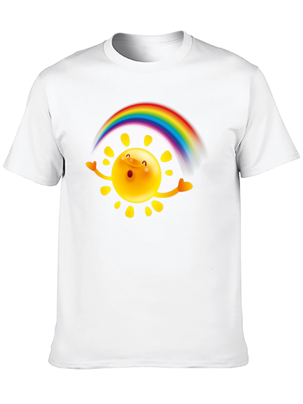 Rainbow Sun Graphic T-Shirt - Black Cotton Tee