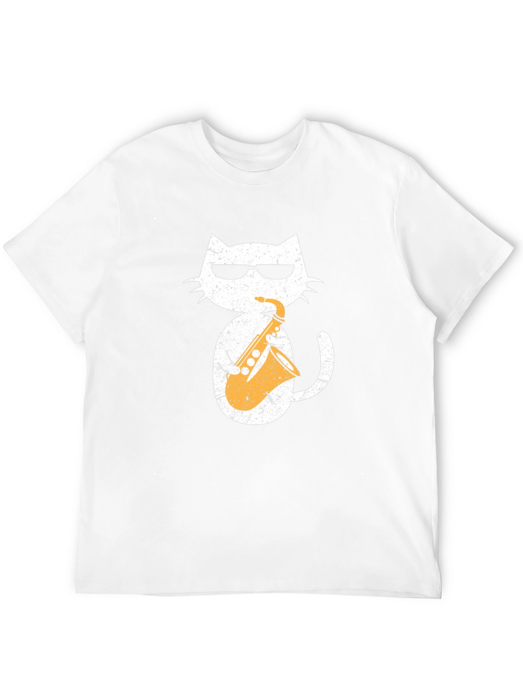 Cool Cat Saxophone Graphic Tee - Black