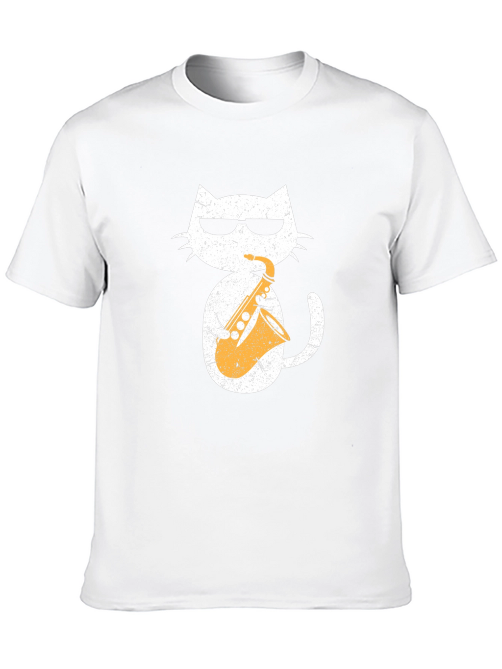 Cool Cat Saxophone Graphic Tee - Black