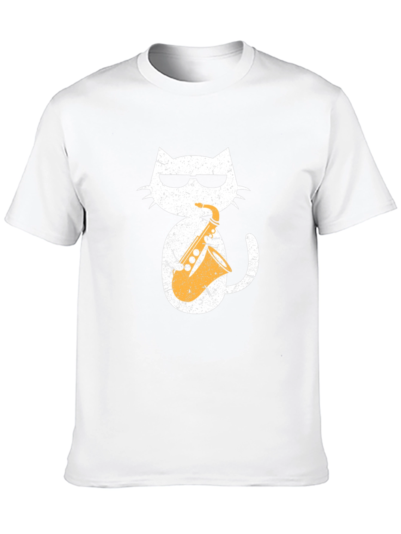 Cool Cat Saxophone Graphic Tee - Black
