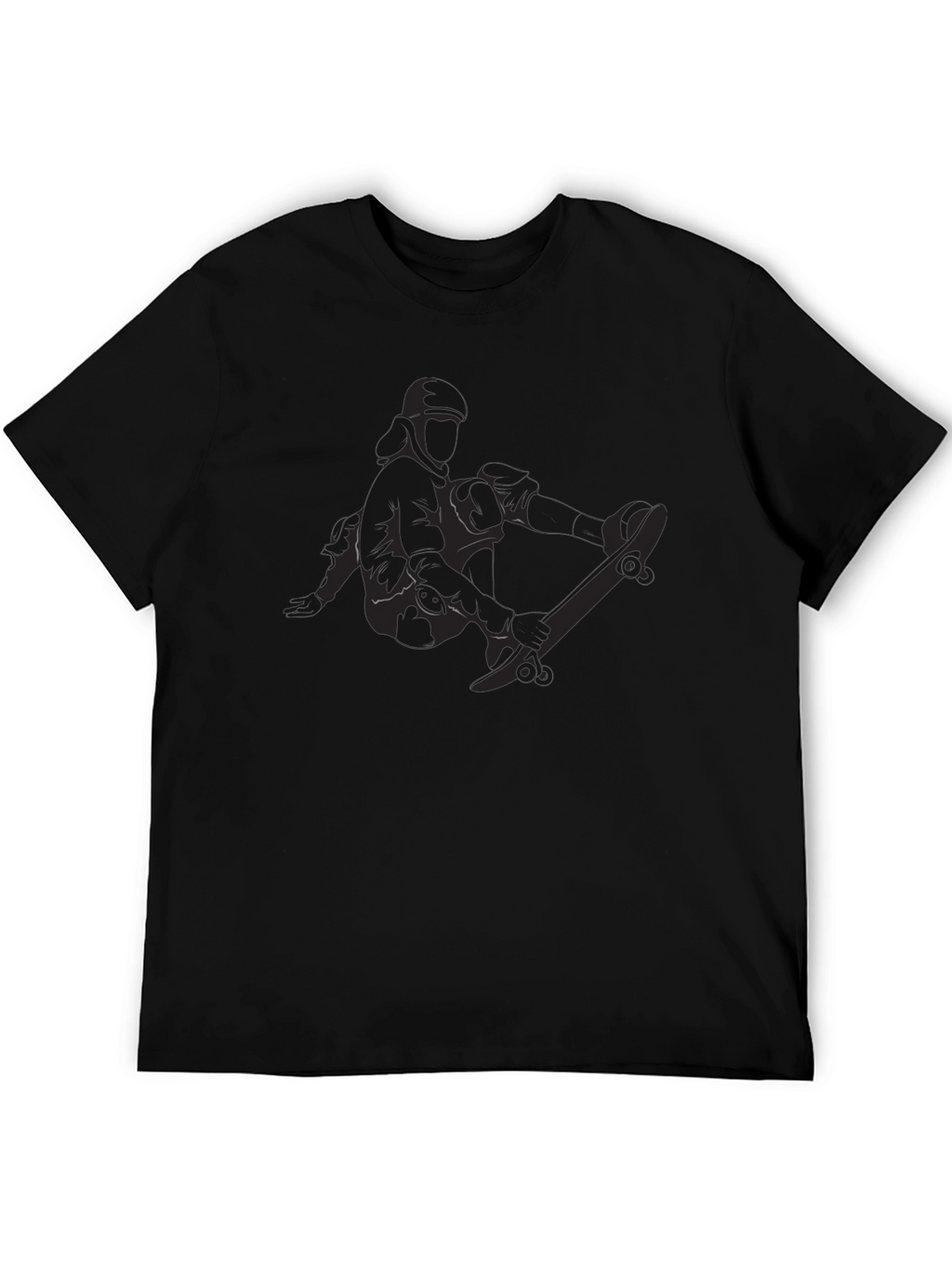 Skateboarder Graphic Black T-Shirt