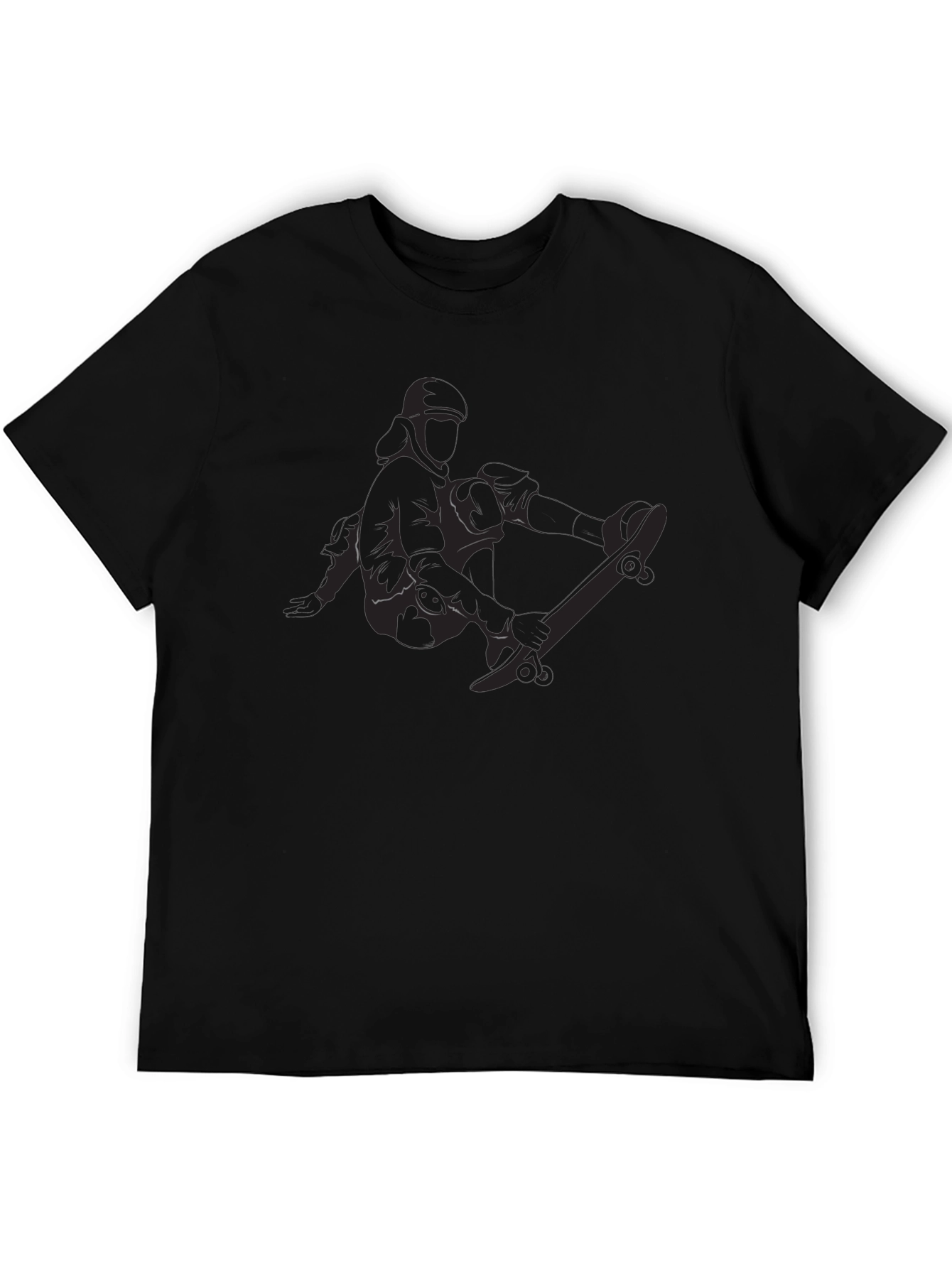 Skateboarder Graphic Black T-Shirt
