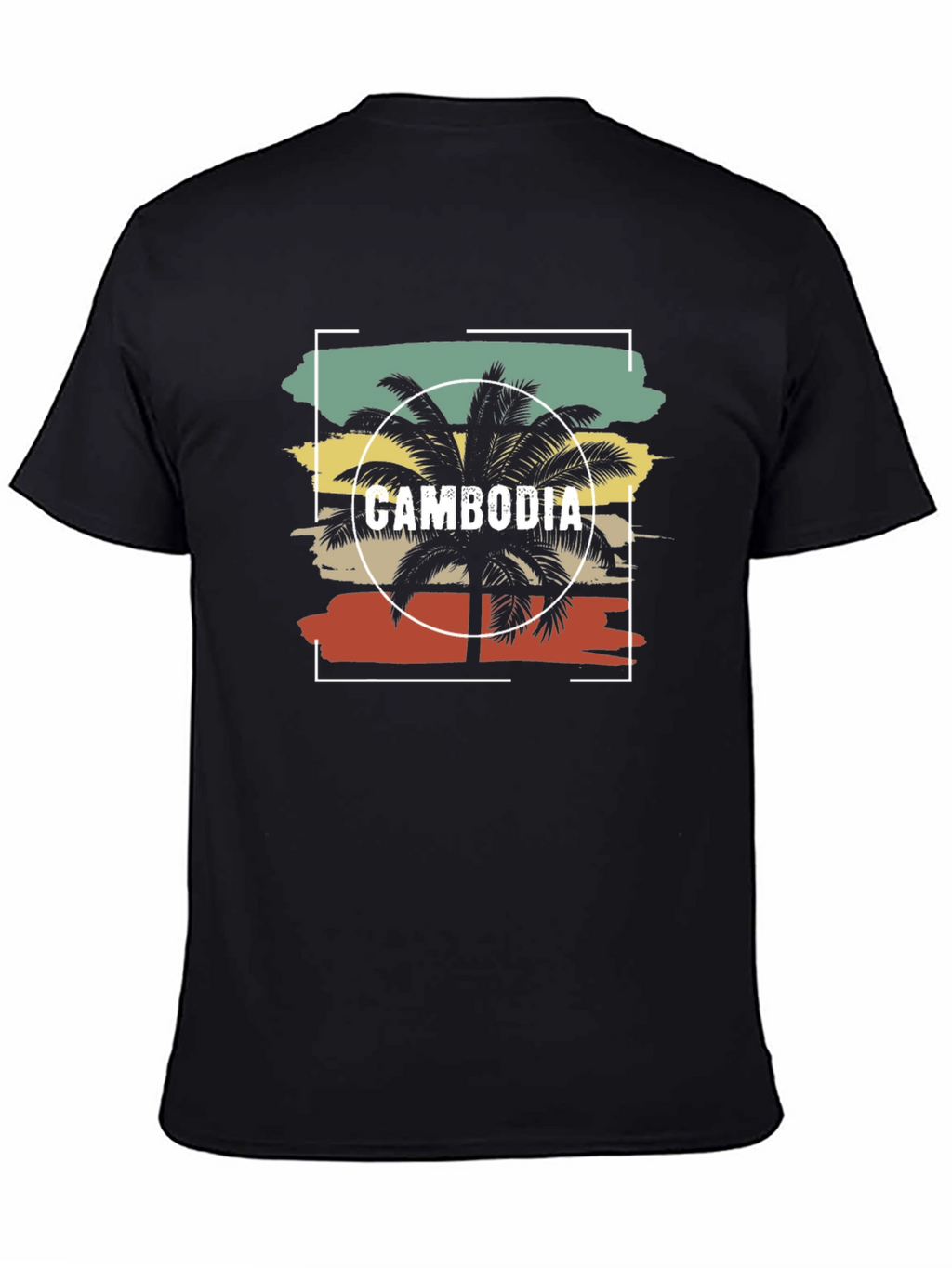 Cambodia Palm Tree Black T-Shirt