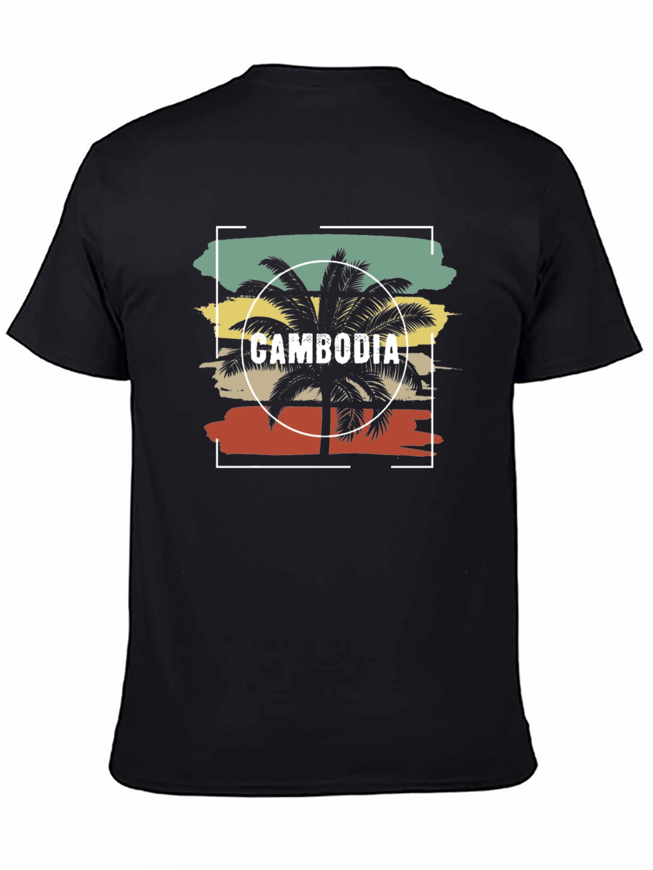 Cambodia Palm Tree Black T-Shirt