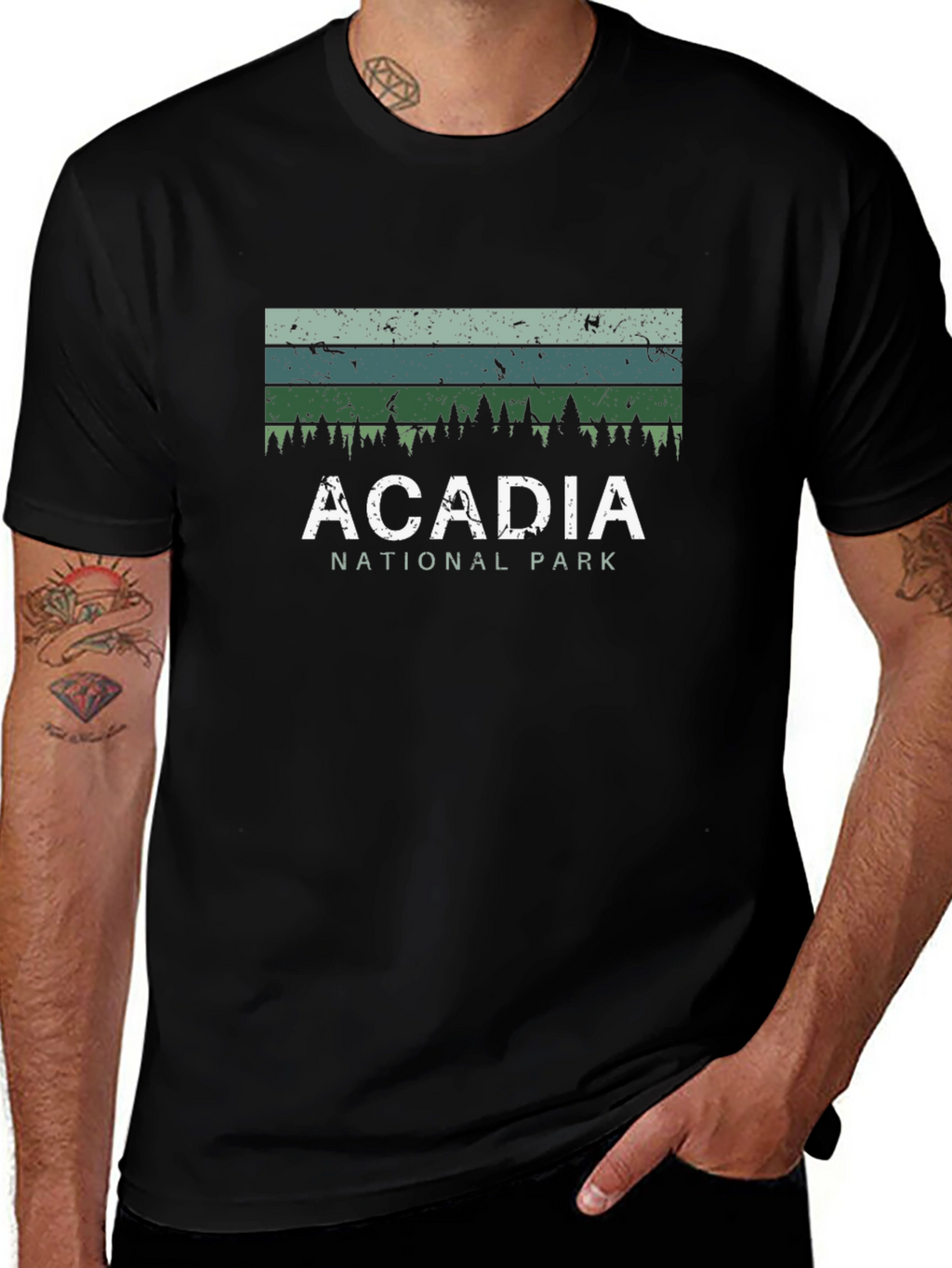 Acadia National Park Graphic Tee - Unisex Black T-Shirt