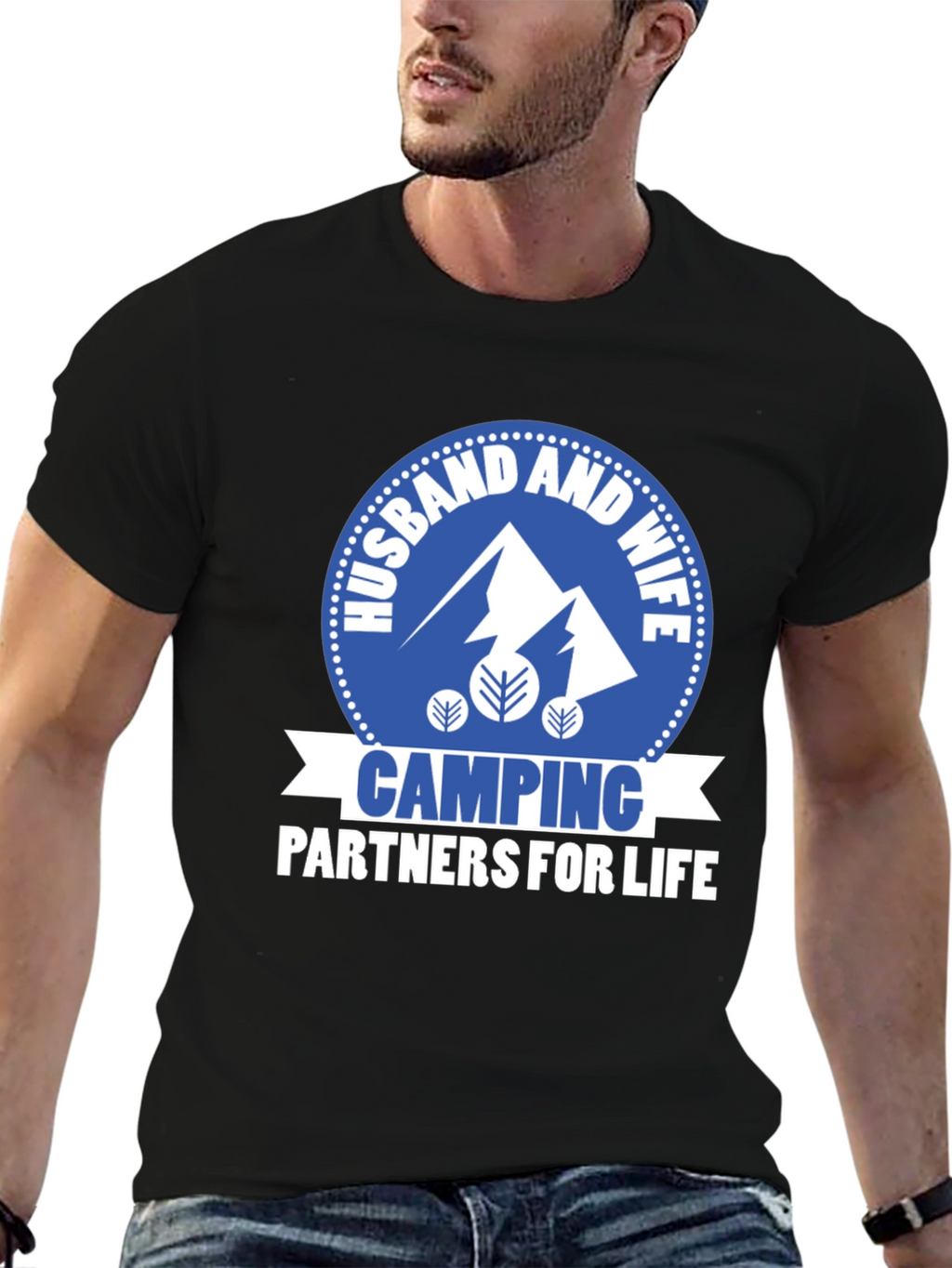 Husband & Wife Camping Partners Graphic T-Shirt