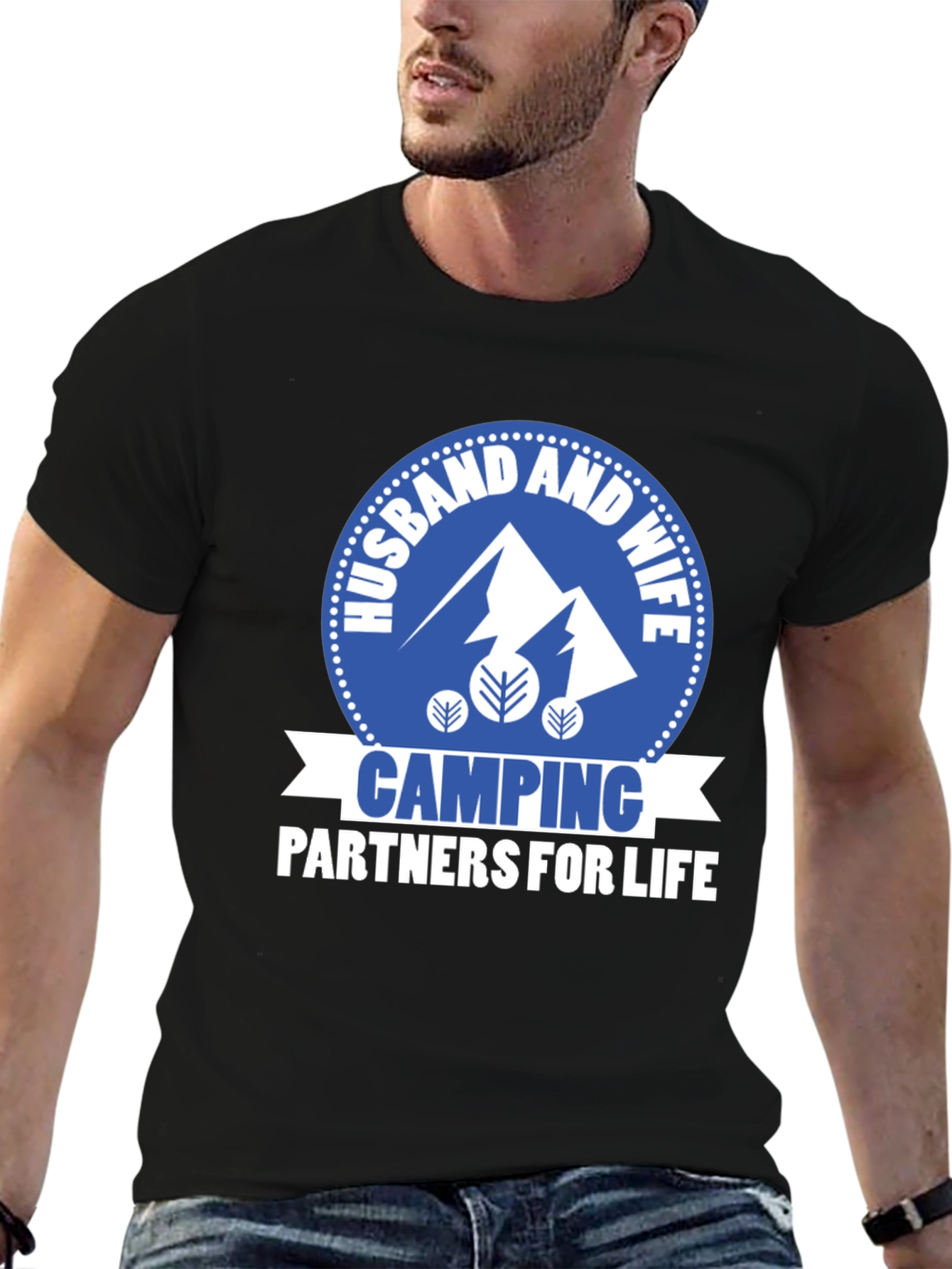 Husband & Wife Camping Partners Graphic T-Shirt
