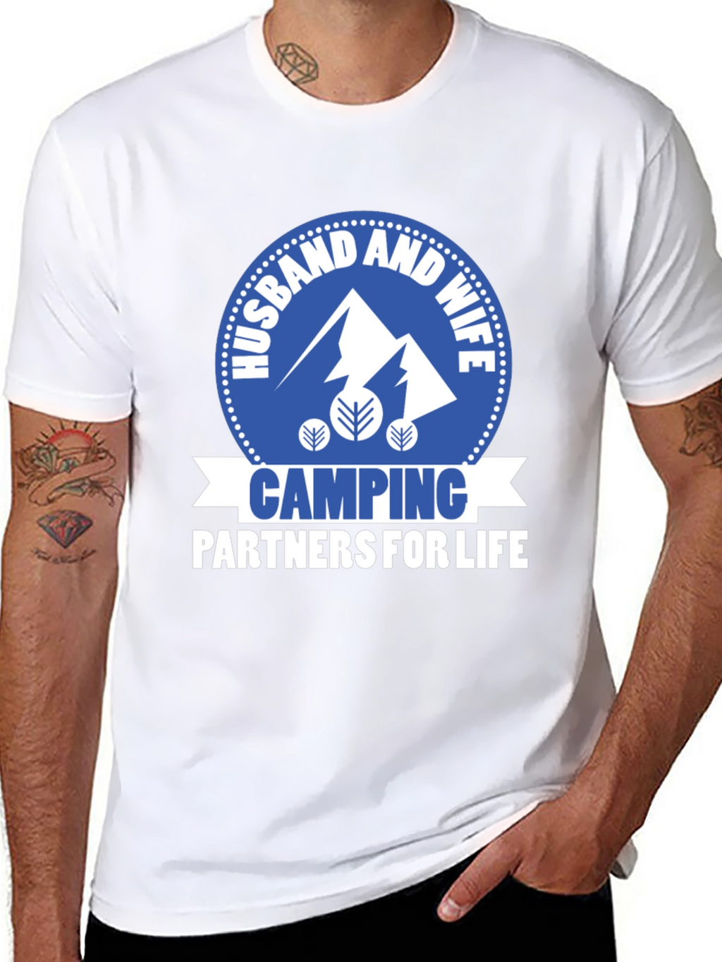 Husband & Wife Camping Partners Graphic T-Shirt