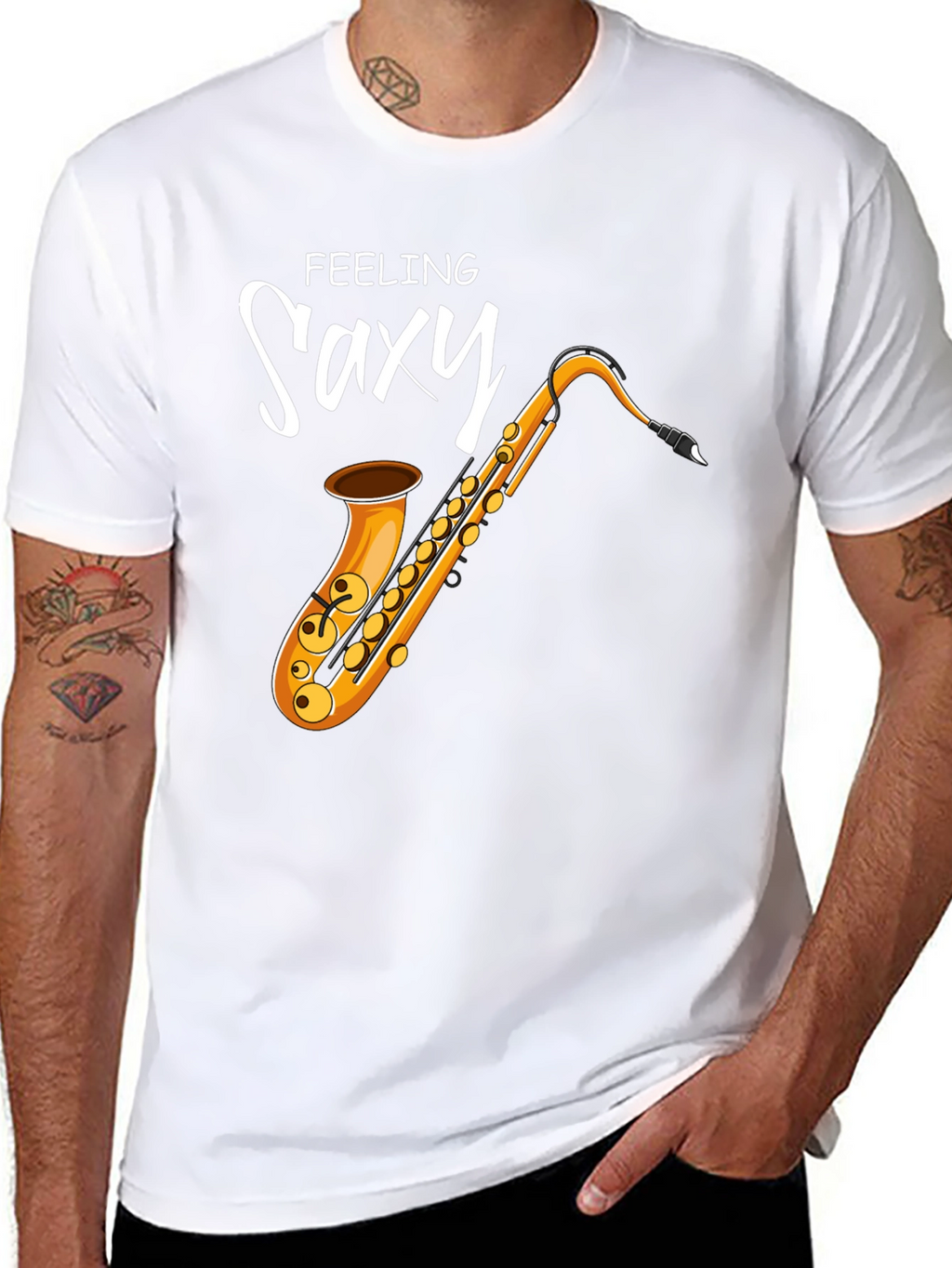 Feeling Saxy Black T-Shirt