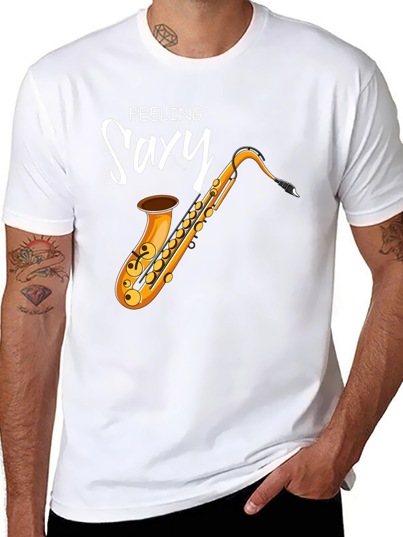 Feeling Saxy Black T-Shirt