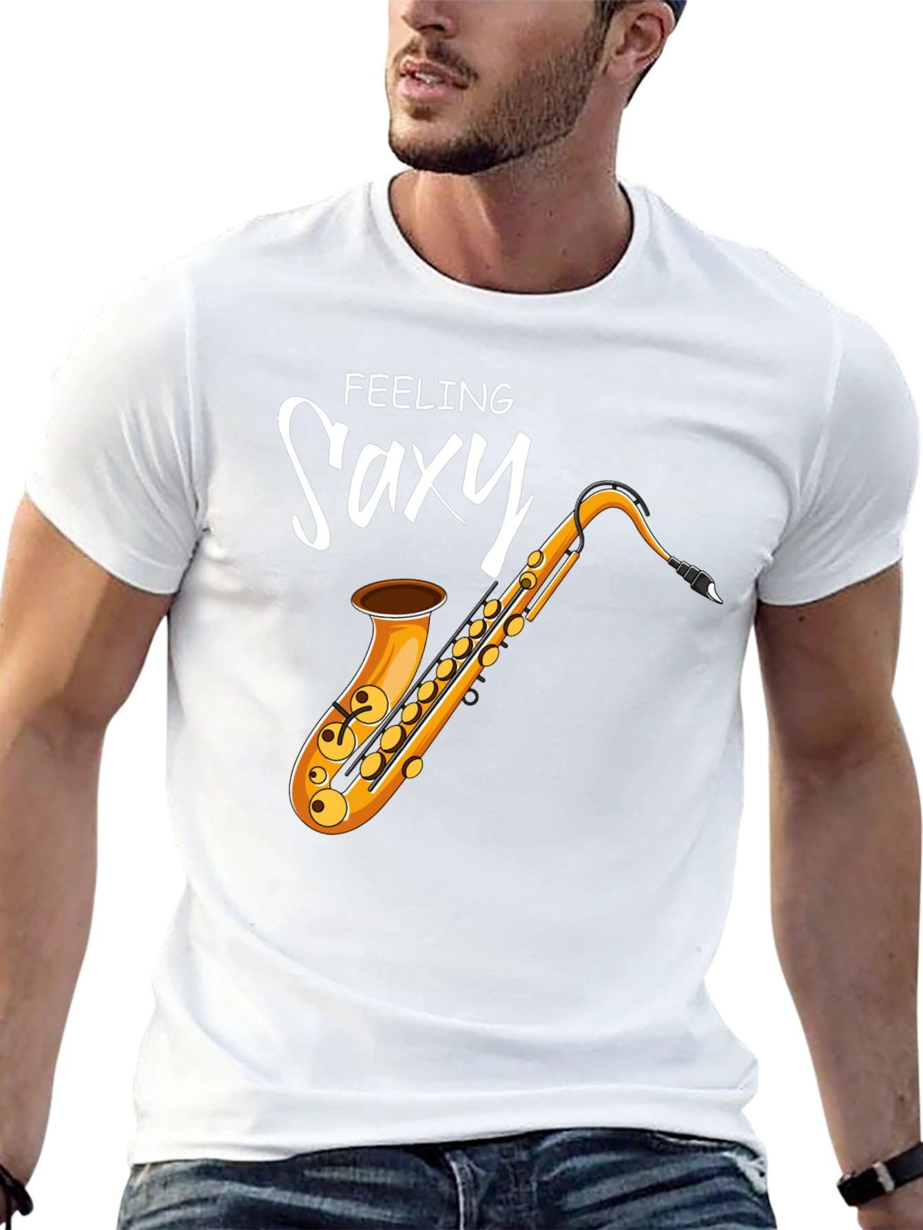 Feeling Saxy Black T-Shirt