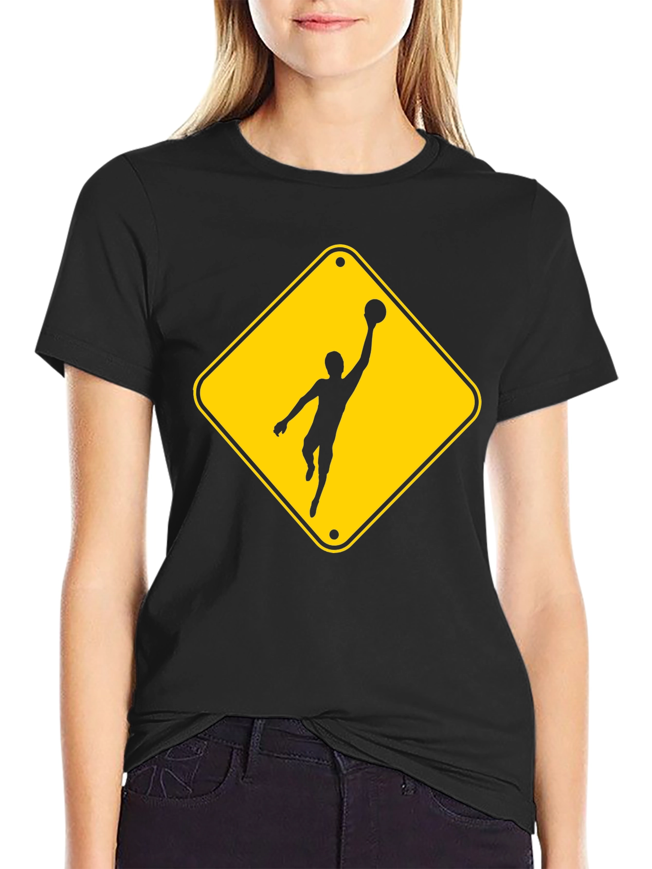 Basketball Caution T-Shirt - Black