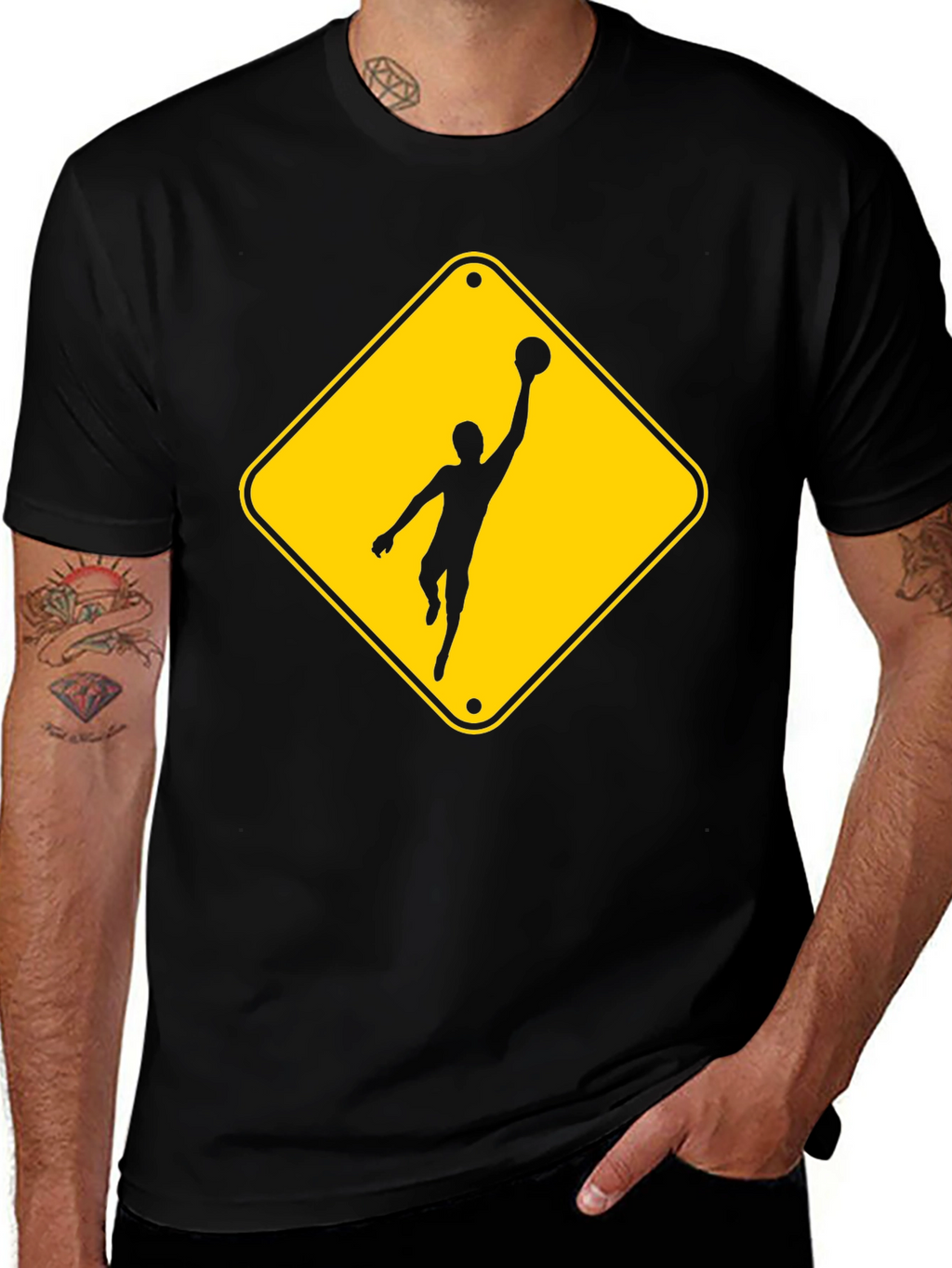 Basketball Caution T-Shirt - Black