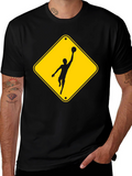 Basketball Caution T-Shirt - Black