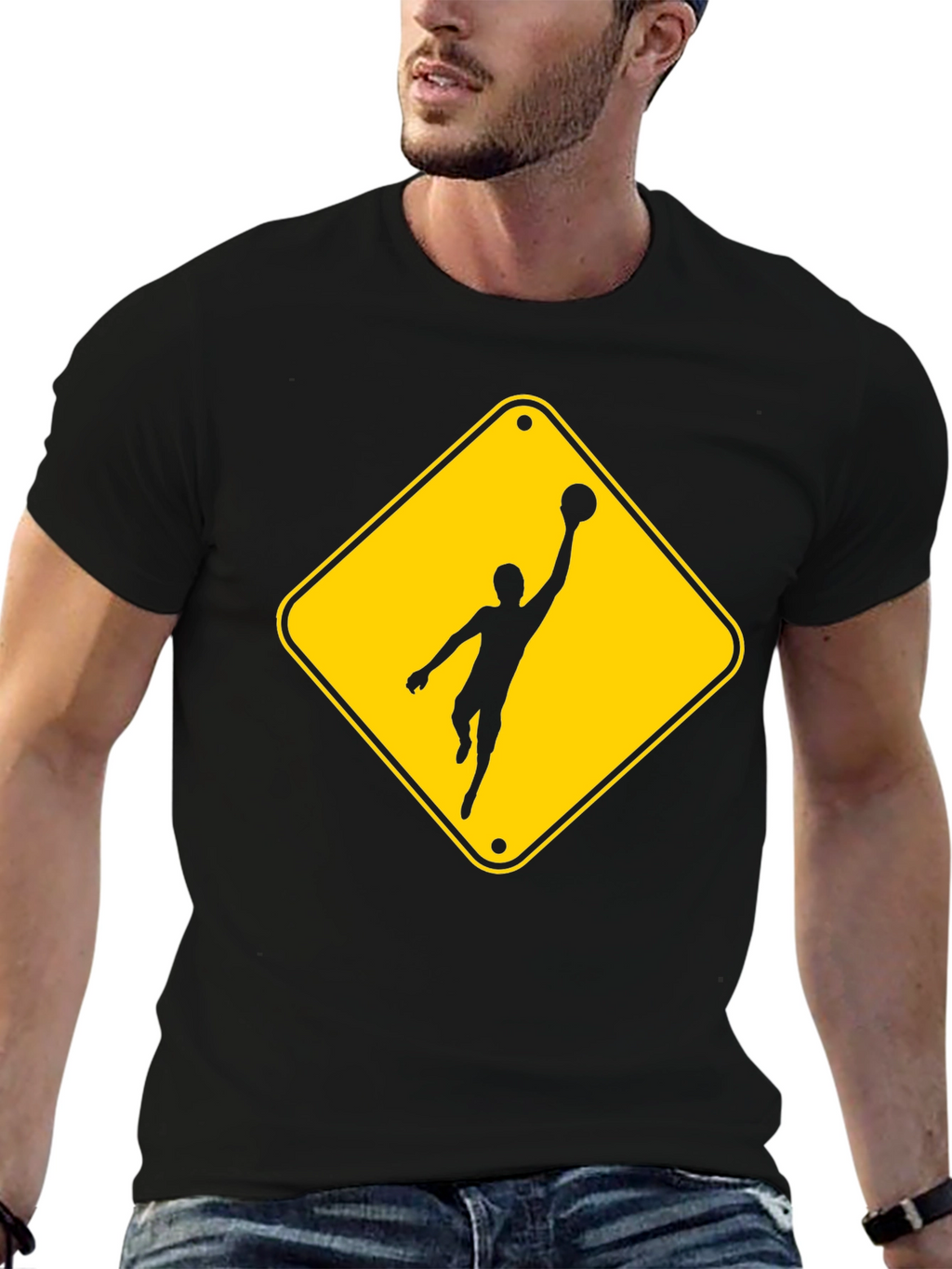 Basketball Caution T-Shirt - Black