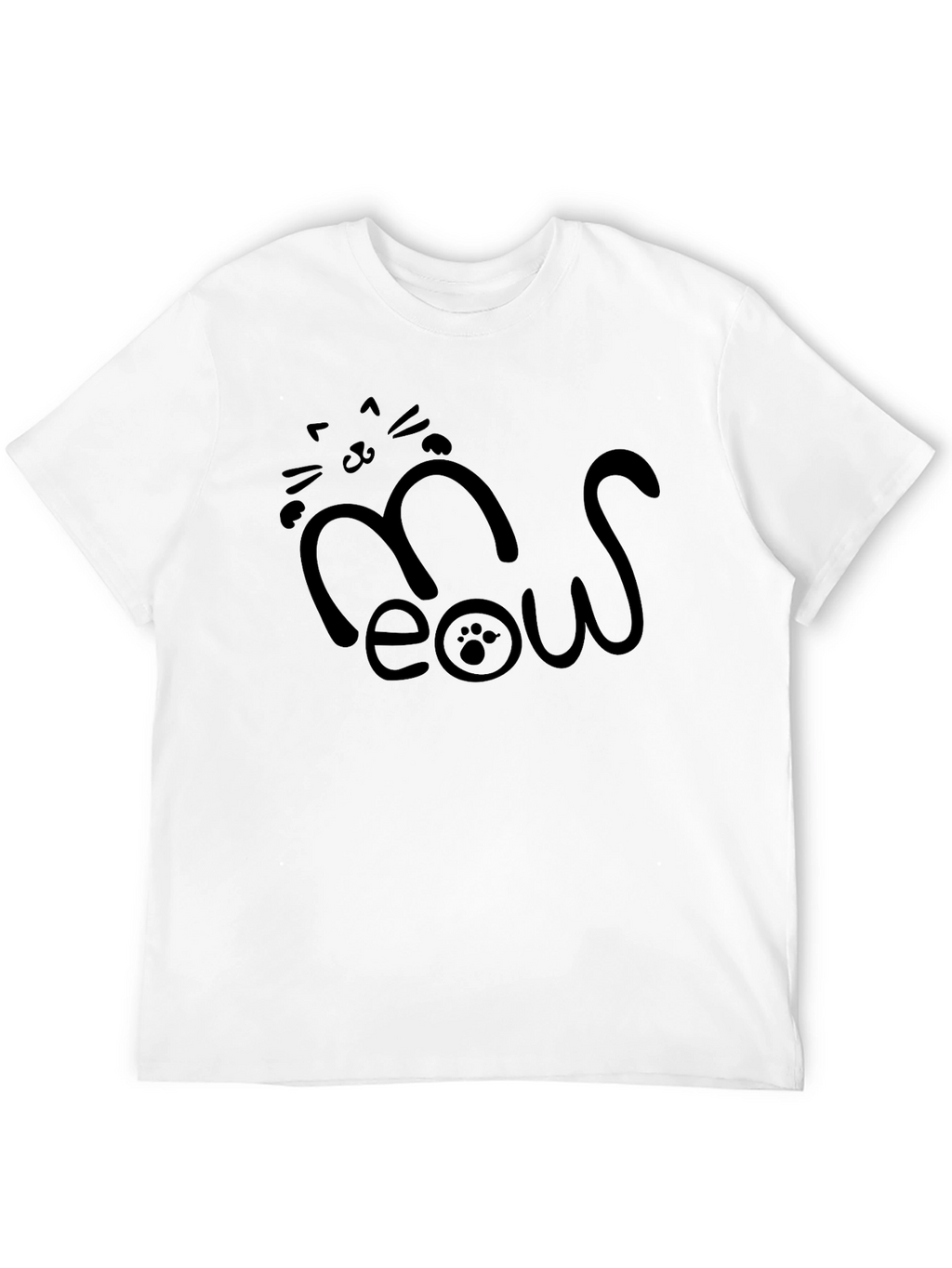 Meow Cat Graphic Tee - Casual Style