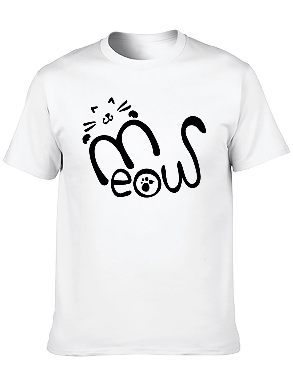 Meow Cat Graphic Tee - Casual Style