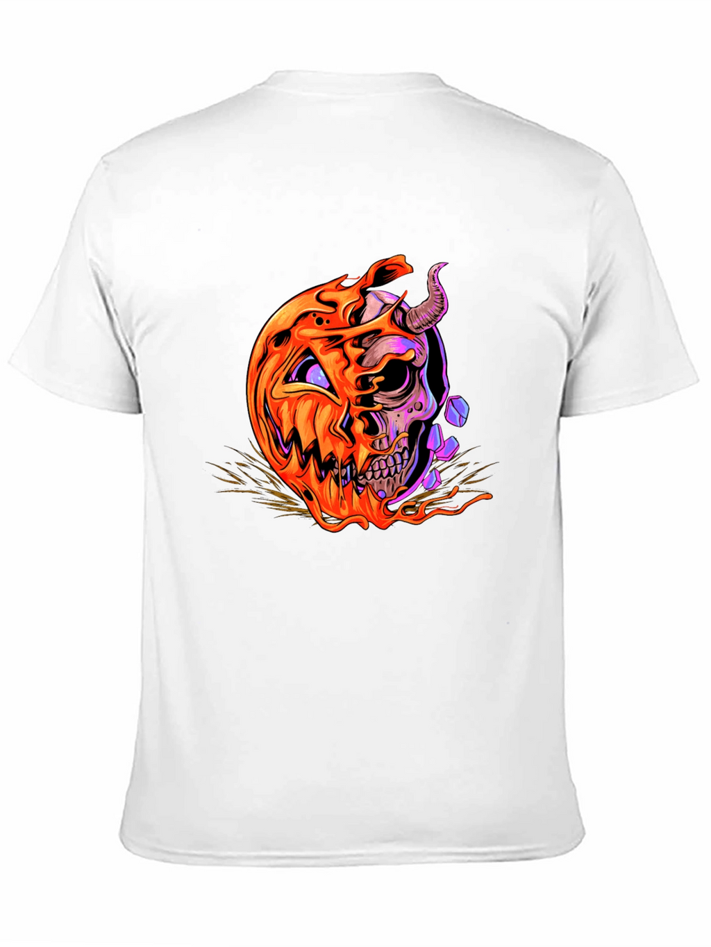 Halloween Pumpkin Skull Graphic Tee