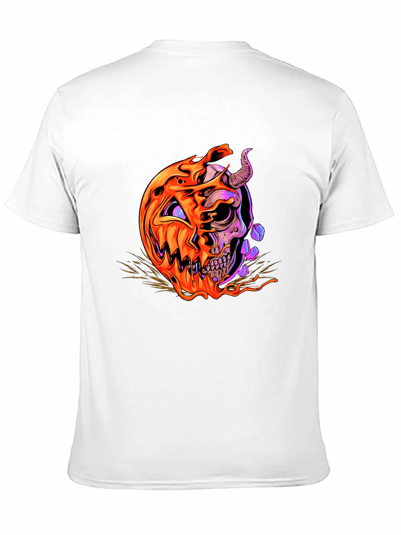 Halloween Pumpkin Skull Graphic Tee