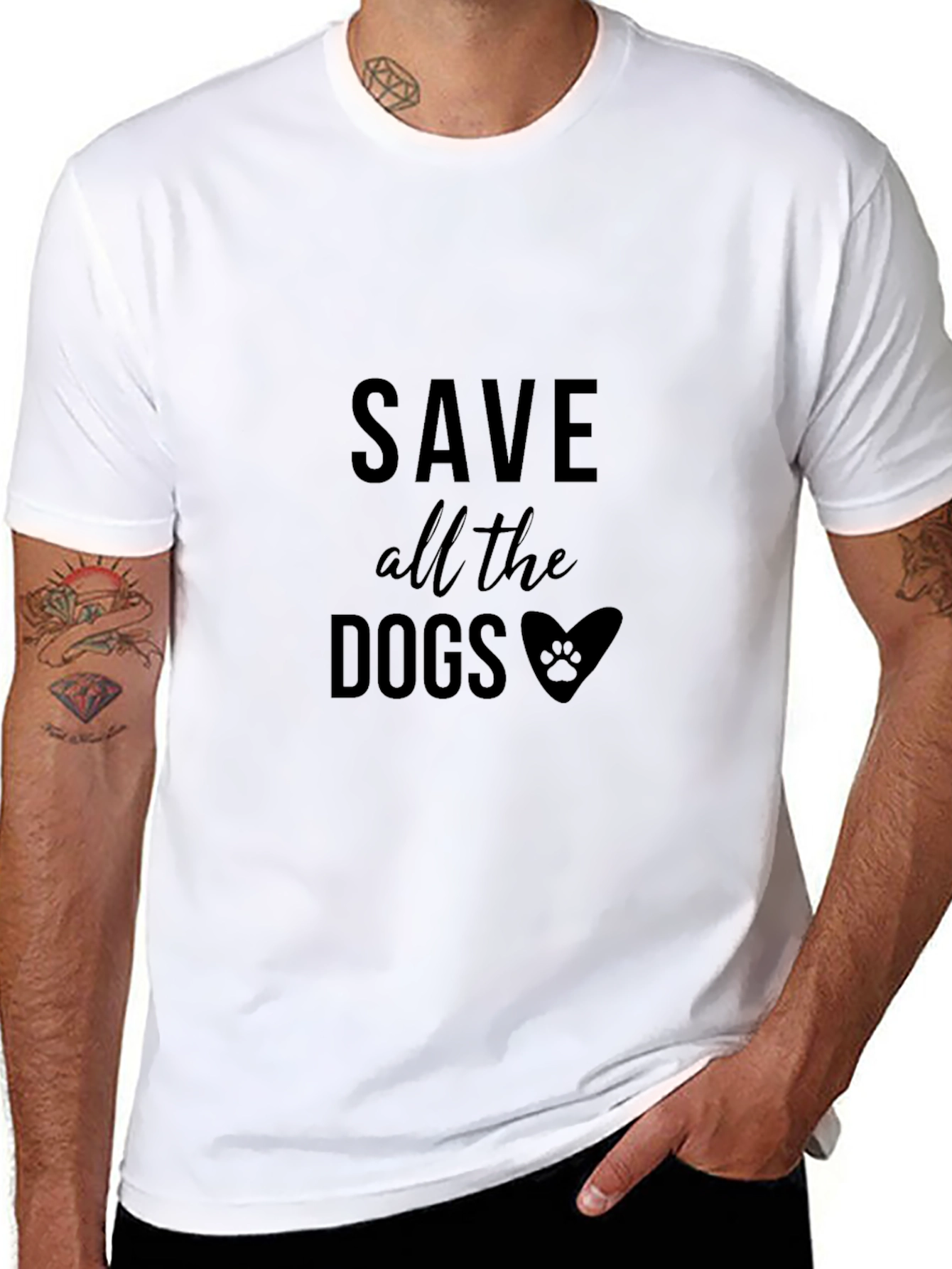 Save All The Dogs Graphic Print Tee