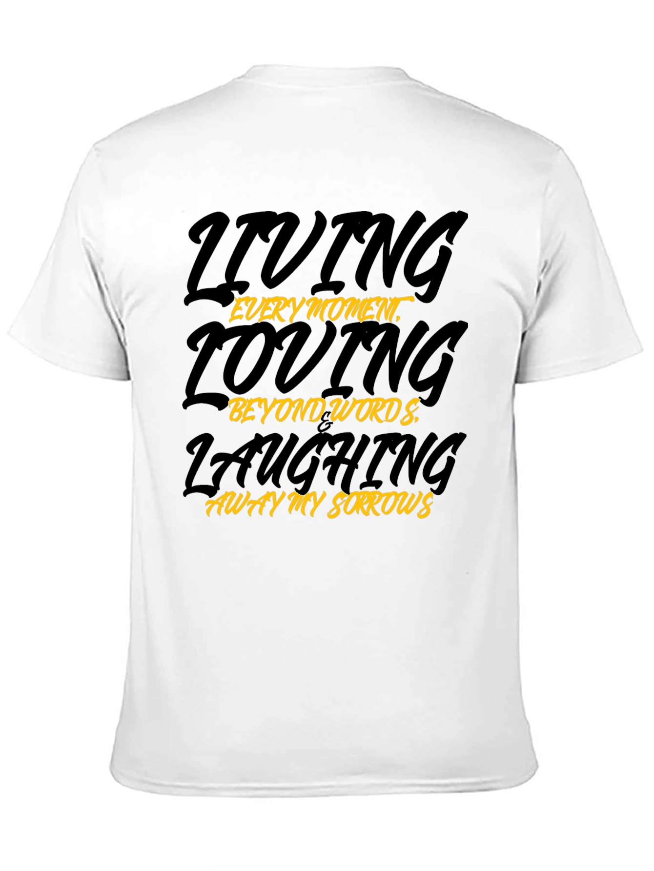 Living Loving Laughing Graphic Tee - Black T-Shirt
