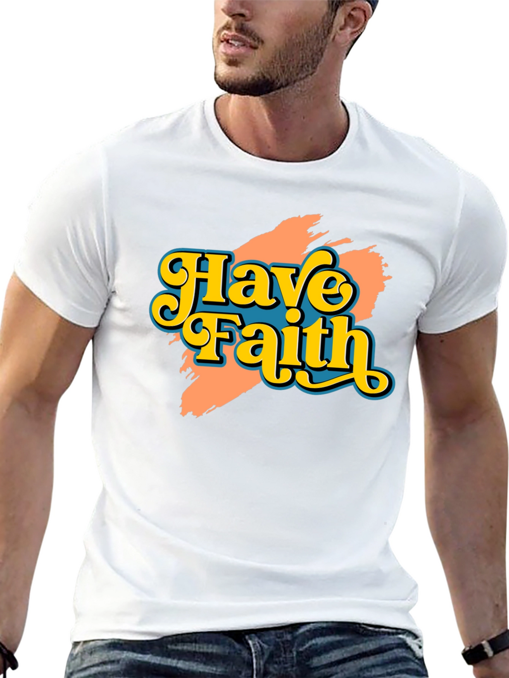 Have Faith Graphic Tee - Retro Design Black T-Shirt