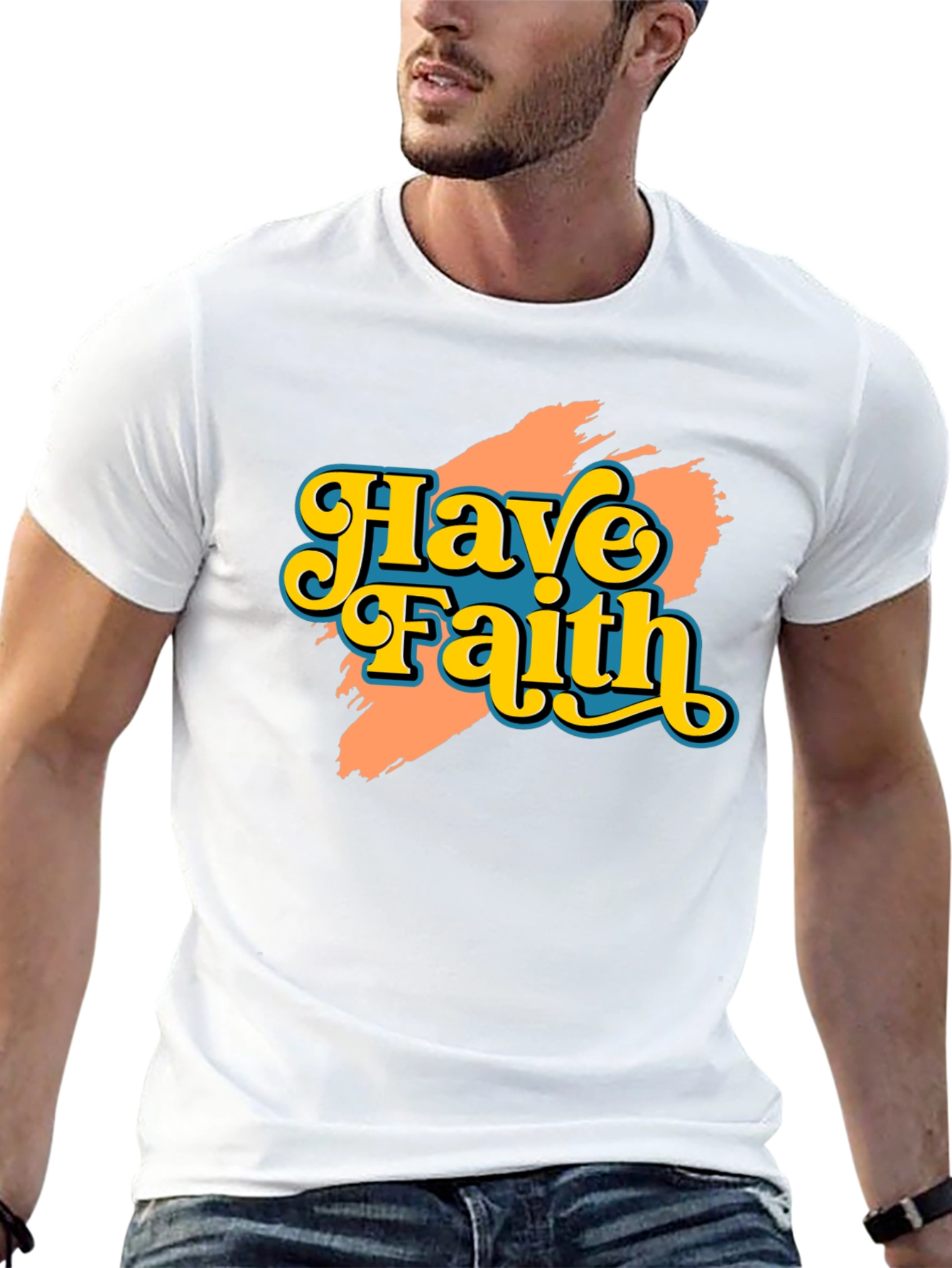 Have Faith Graphic Tee - Retro Design Black T-Shirt
