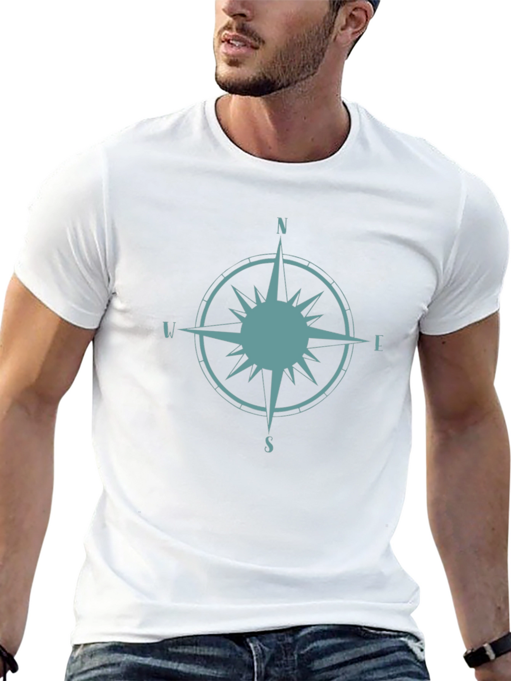 Compass Rose Graphic Tee - Stylish Black T-Shirt