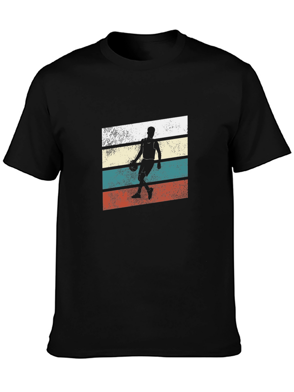 Retro Basketball Player Graphic Tee - Black