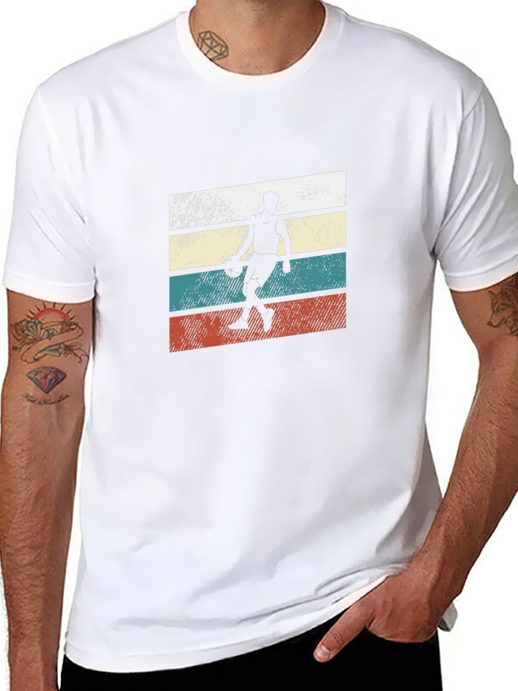 Retro Basketball Player Graphic Tee - Black