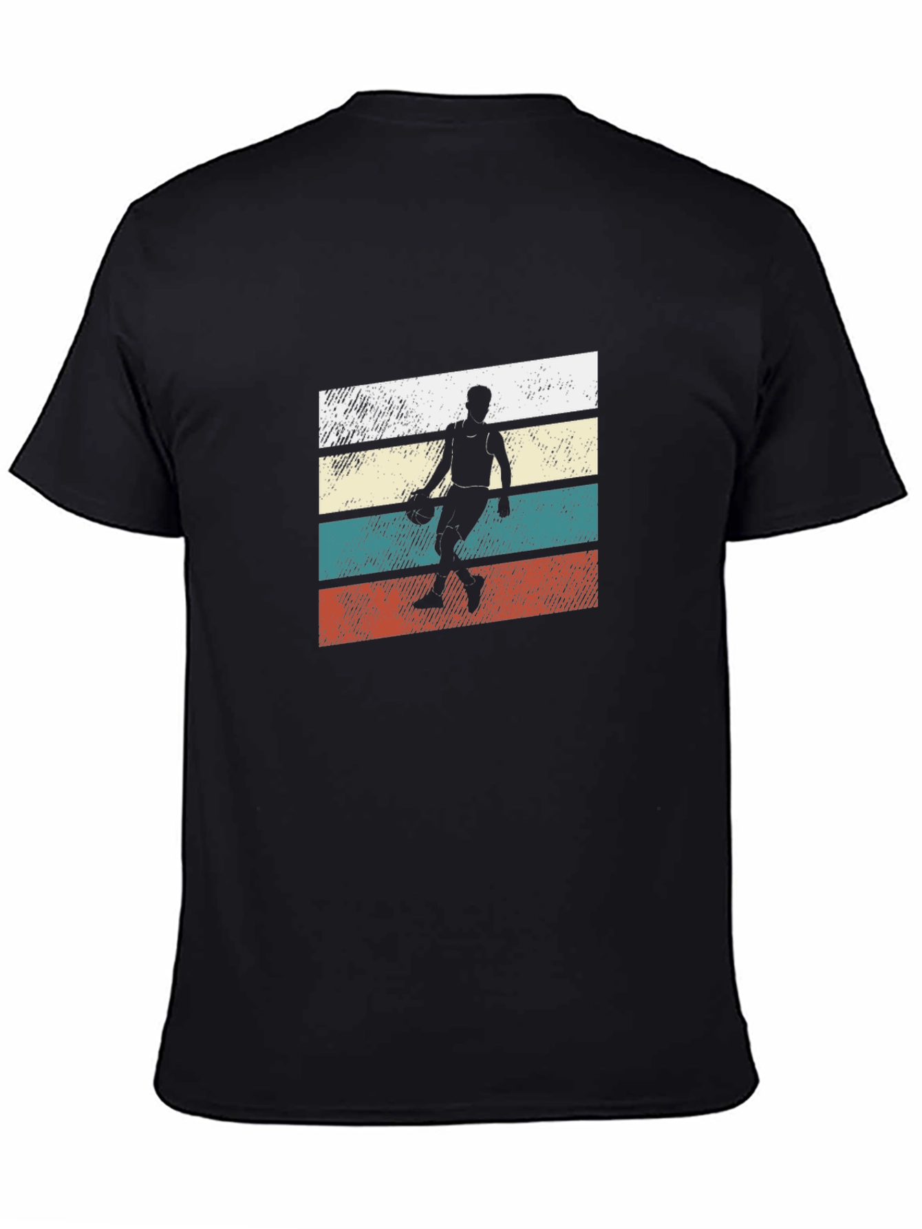 Retro Basketball Player Graphic Tee - Black