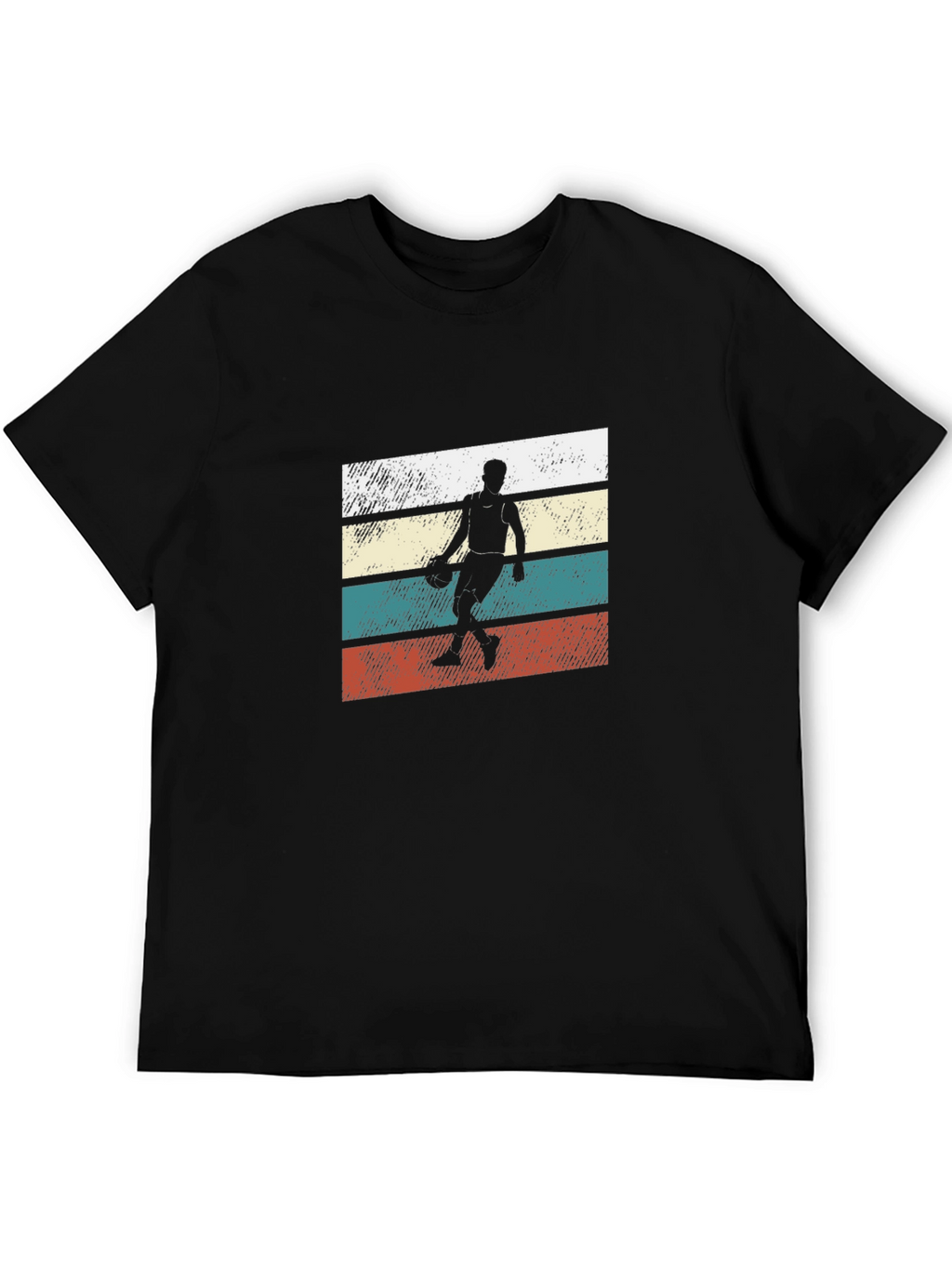 Retro Basketball Player Graphic Tee - Black