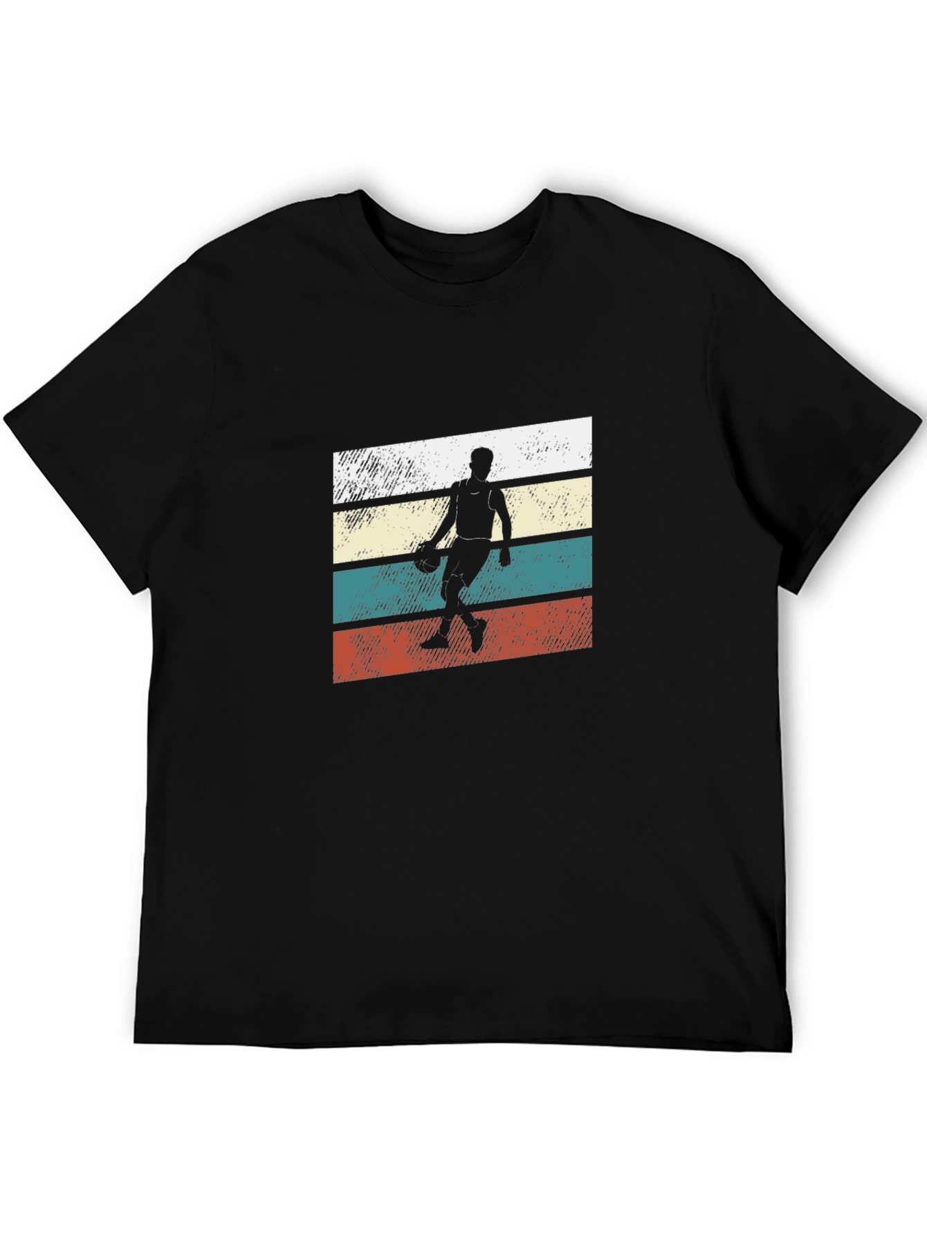 Retro Basketball Player Graphic Tee - Black