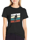 Retro Basketball Player Graphic Tee - Black