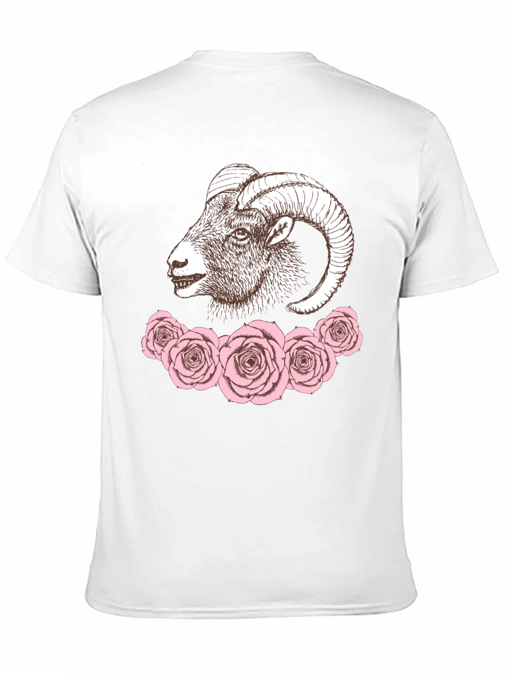 Ram & Roses Graphic Tee - Stylish Black T-Shirt