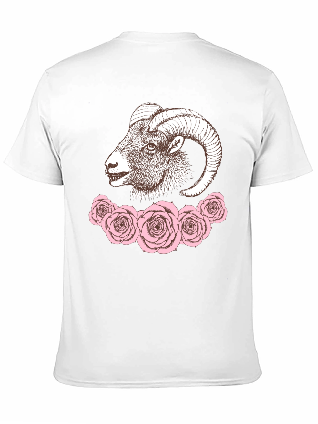 Ram & Roses Graphic Tee - Stylish Black T-Shirt