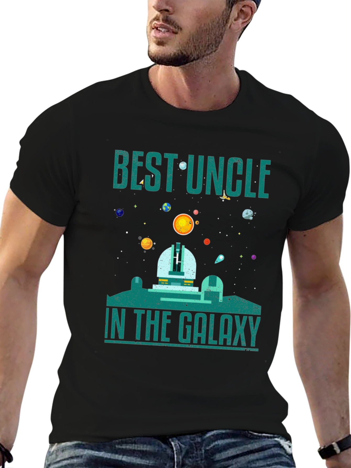 Best Uncle in the Galaxy T-Shirt - Space Design