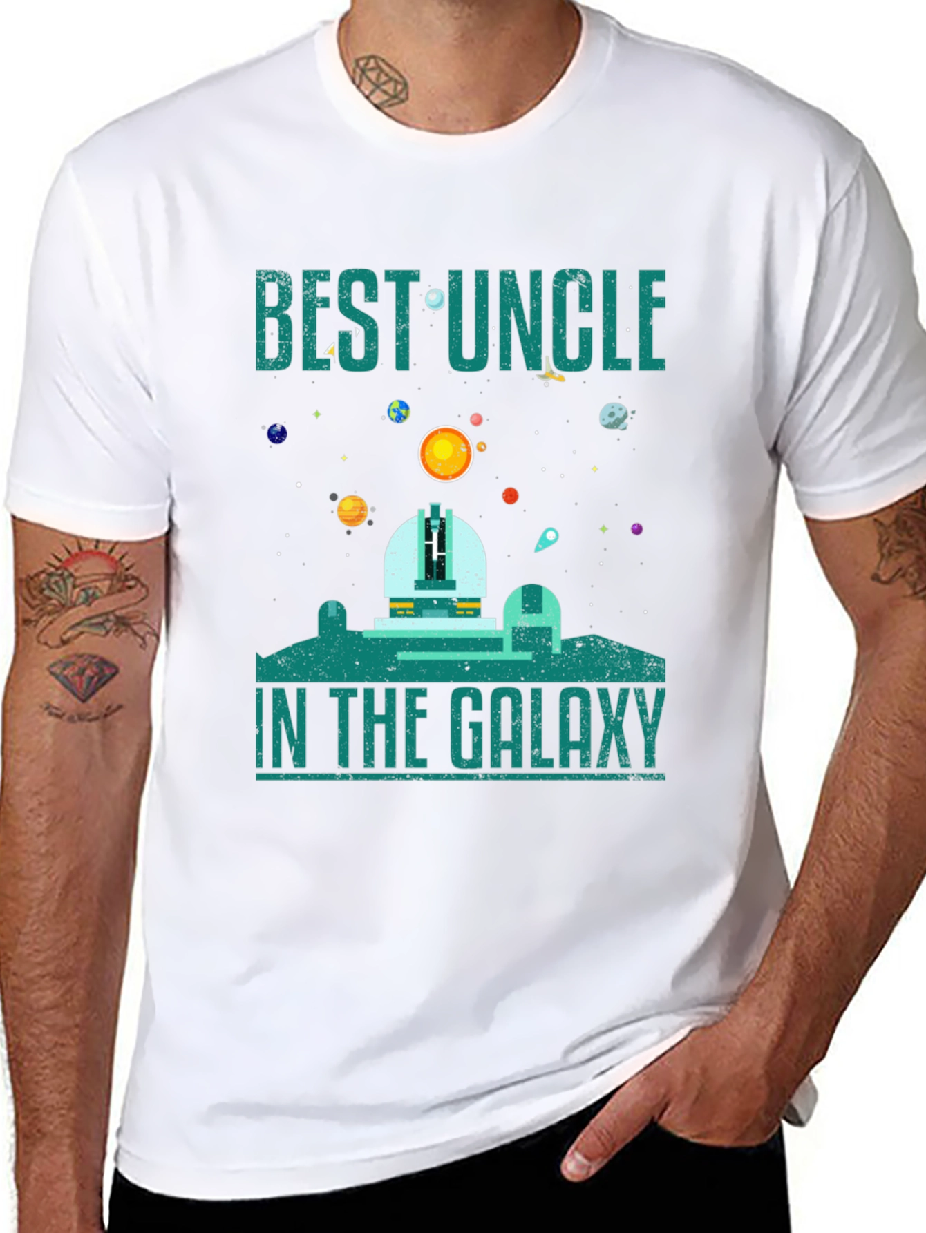 Best Uncle in the Galaxy T-Shirt - Space Design